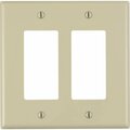 Leviton Decora 2-Gang Plastic Oversized Rocker Decorator Wall Plate, Ivory 001-86602-00I